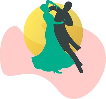 A graphic of two ballroom dancers